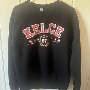 Gildan Black Kelce Graphic Crewneck Sweatshirt with Red and White Accents